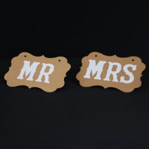 Letreros cartón Mr. & Mrs.
