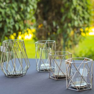 Candelabros Plateados Hexagonales