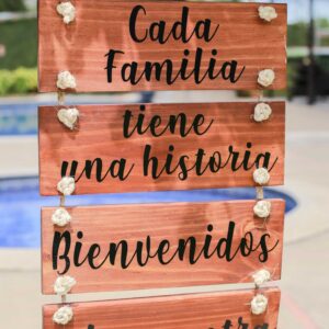 Rótulo de Madera Bienvenida para Bodas